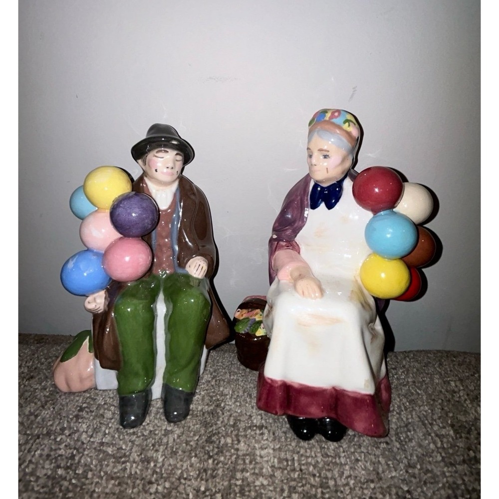 Vintage 1978 The Old Balloon Couple Figurines‎ Hand Made Collectible